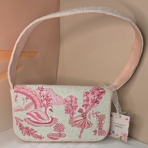 💕🔹️Made In India 🔹️Elegant Viral Pink Beaded Women's Ballet  Shoulder Bag
